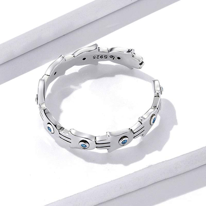 Bague ajustable en argent sterling 925 avec symbole Hamsa et zircone de Buddha Stones - image 6