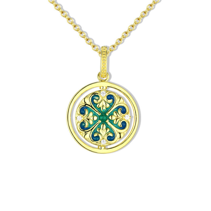 Collier pendentif rotatif en argent sterling 925 avec Buddha Stones et fleur de lotus en zircone - LOTUS (Éveil ♥ Nouveau départ) - image 0