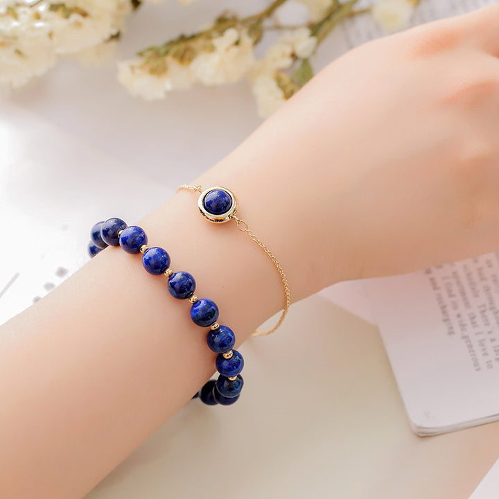 Bracelet positif en cristal de quartz fraise et pierre de soleil Buddha Stones