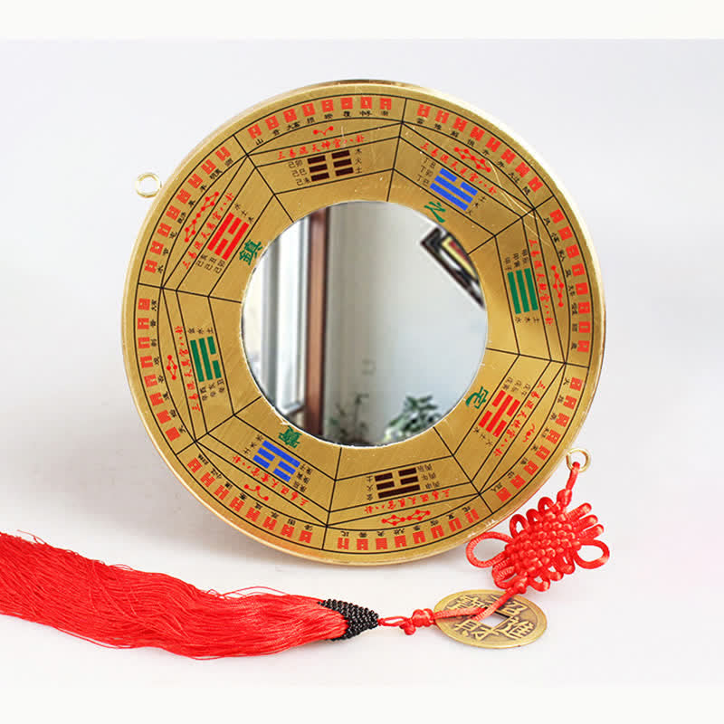 Carte Feng Shui Bagua Pièce de cuivre Nœud chinois Carte énergétique d'équilibre - 19 cm - Carte des Neuf Palais de Bagua - Miroir concave - image 20