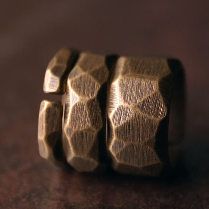 Bague de richesse en cuivre au design simple et tibétain avec Buddha Stones - image 16
