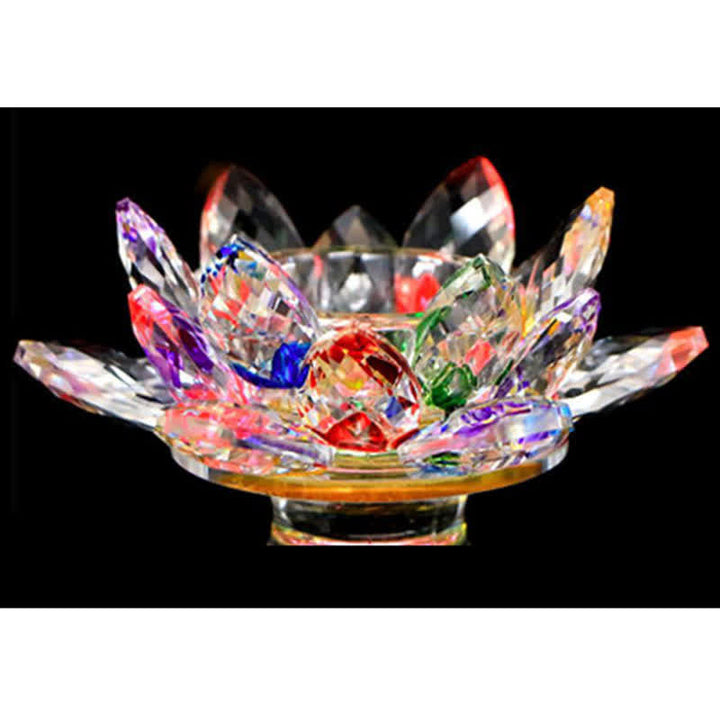 Bougeoir en cristal en forme de fleur de lotus pour la maison ou le bureau