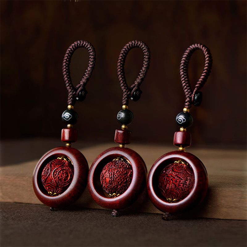 Buddha Stones tibétaines petite feuille bois de santal rouge ébène chance protection rotation décoration - image 0