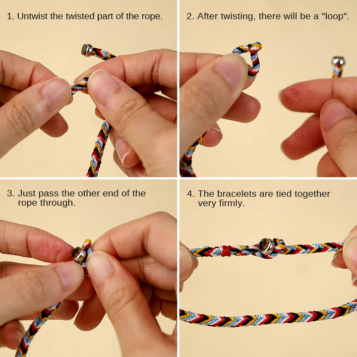 Bracelet tressé de protection en fil de cinq couleurs fait main avec Buddha Stones au Tibet - image 10