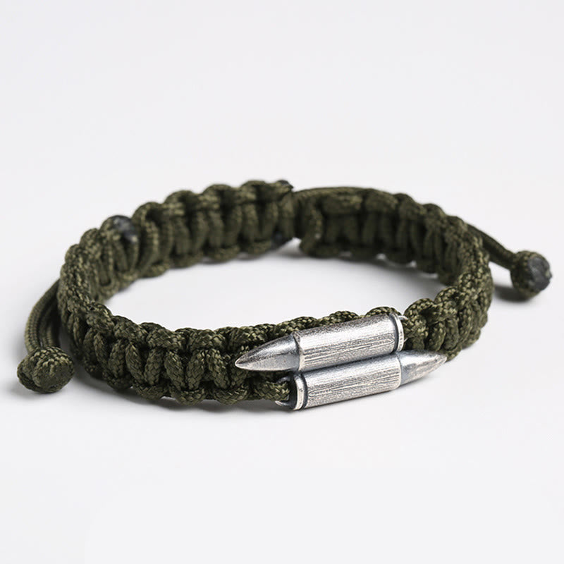 Bracelet en corde tressée en argent sterling 925 avec motif de balle de Buddha Stones
