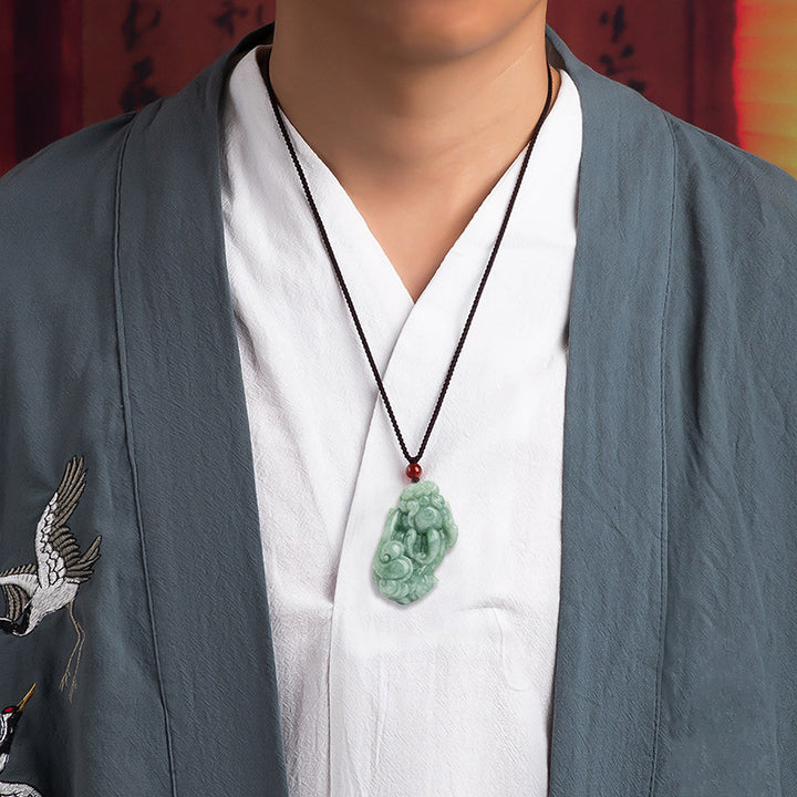 Collier pendentif en jade PiXiu avec Buddha Stones pour la richesse et la chance - image 3