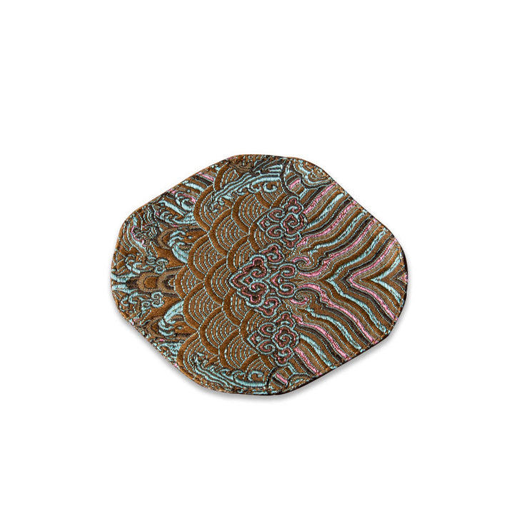 Buddha Stones vintage et vagues de la mer, dessous de verre pour tasse à thé, tapis à thé Kung Fu