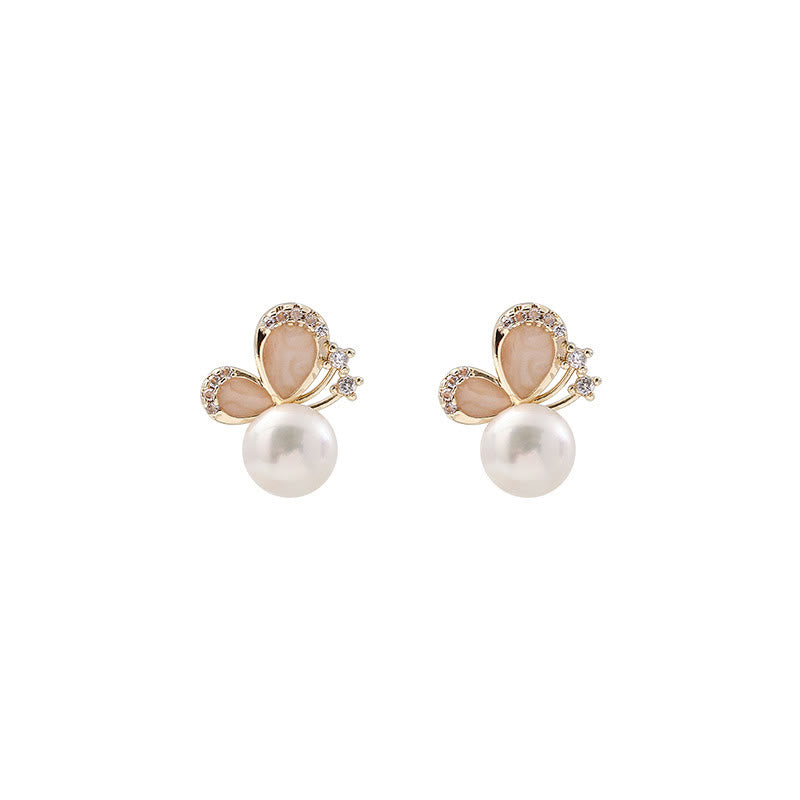 Boucles d'oreilles à tige en perles plaquées or 18 carats Buddha Stones, papillon, amour, liberté - image 10