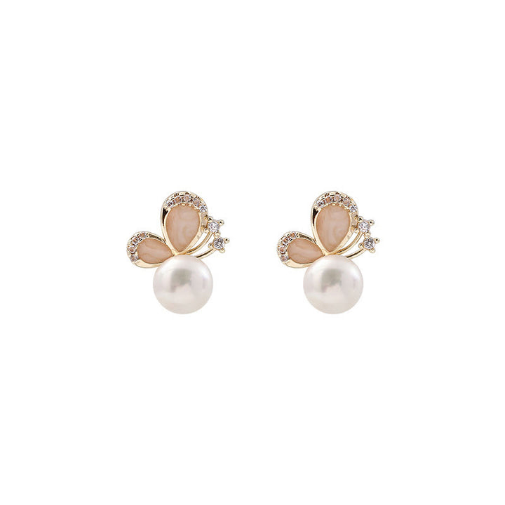 Boucles d'oreilles à tige en perles plaquées or 18 carats Buddha Stones, papillon, amour, liberté - image 10