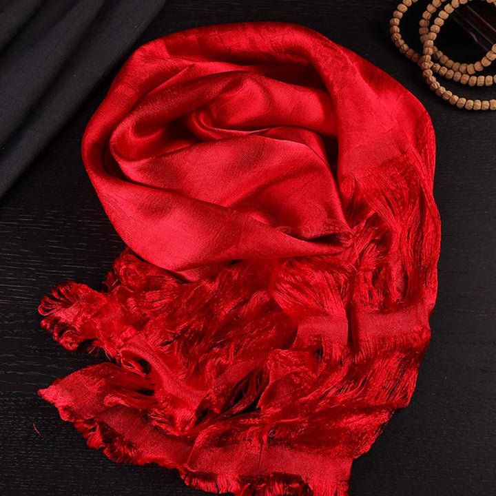 Buddha Stones Bénédiction tibétaine Auspicieux 5 Couleurs Jacquard Khata Décoration - Rouge - image 7