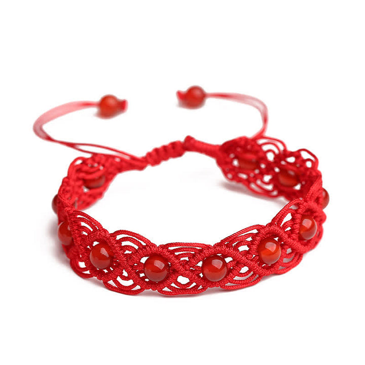 Bracelet de confiance en agate rouge et Buddha Stones