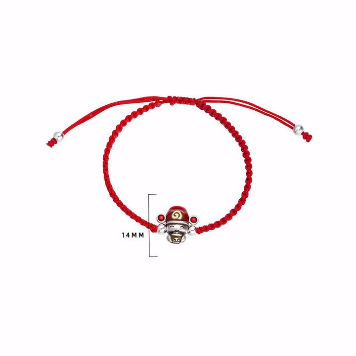 Bracelet tressé en fil fait main avec Buddha Stones, Dieu de la richesse, de la chance et de la force