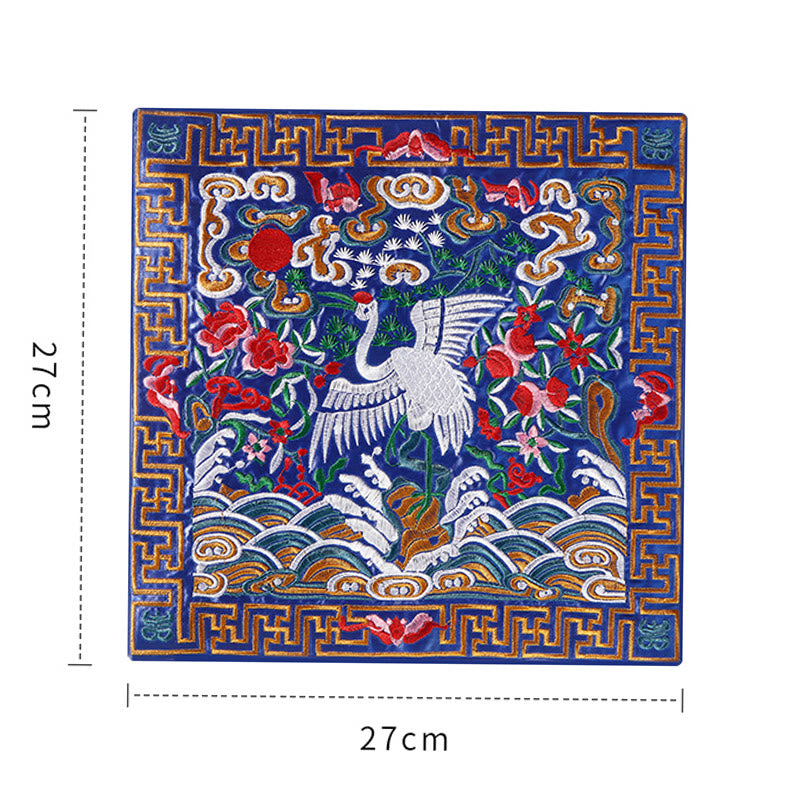 Buddha Stones Pierres Grue Phénix Dragon Kirin Dessous de verre carré Kung Fu