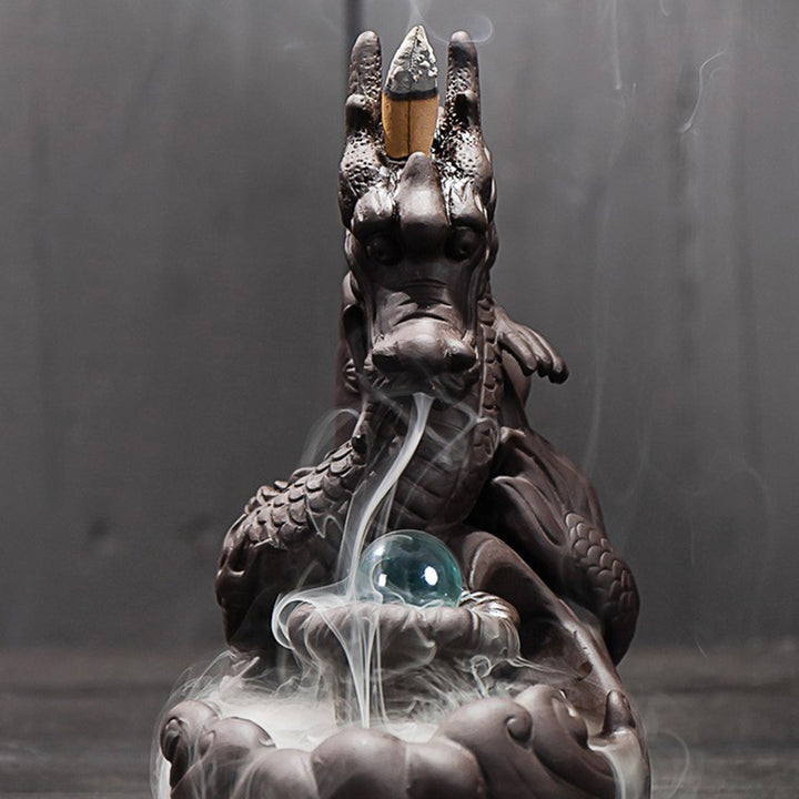 Brûleur d'encens tibétain en Buddha Stones pour protection du dragon