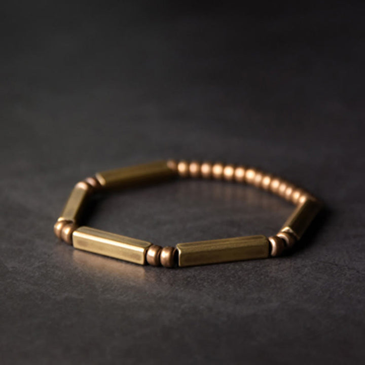 Bracelet tibétain simple en cuivre avec Buddha Stones pour la richesse et la chance