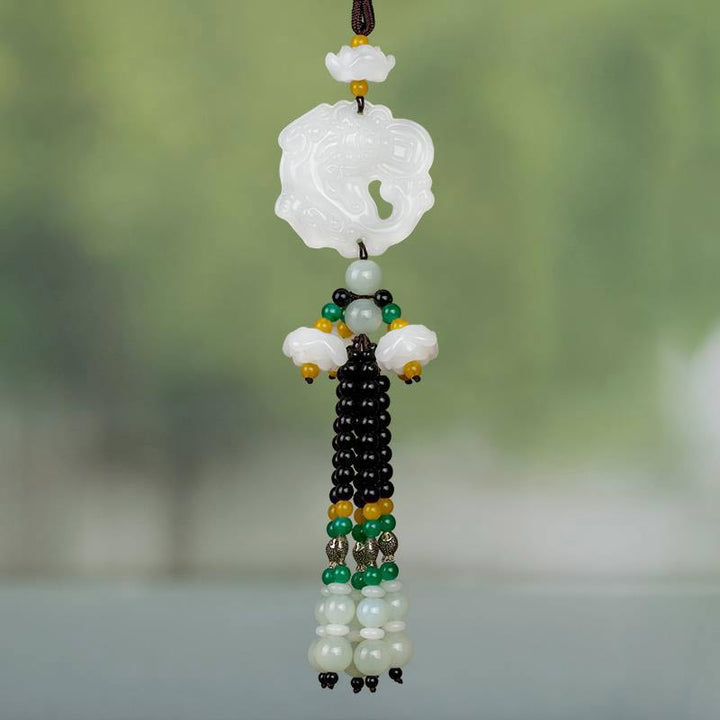 Pendentif de voiture en Buddha Stones FengShui Jade PiXiu Bénédiction Décoration