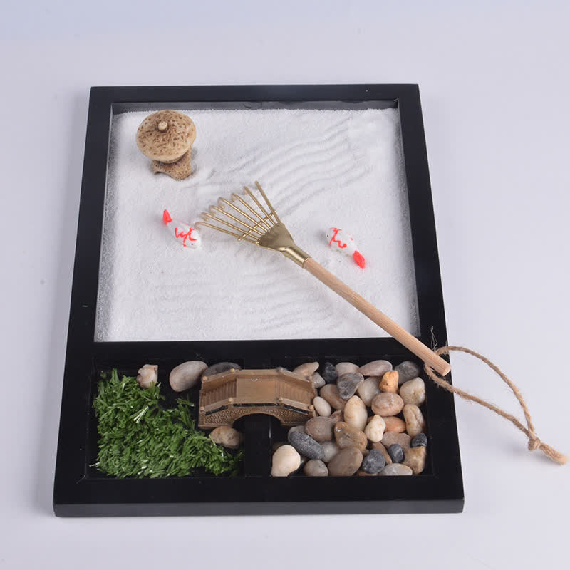 Buddha Stones Poisson Koi Petit Pont Calme Paix Méditation Jardin Zen Décoration - image 2