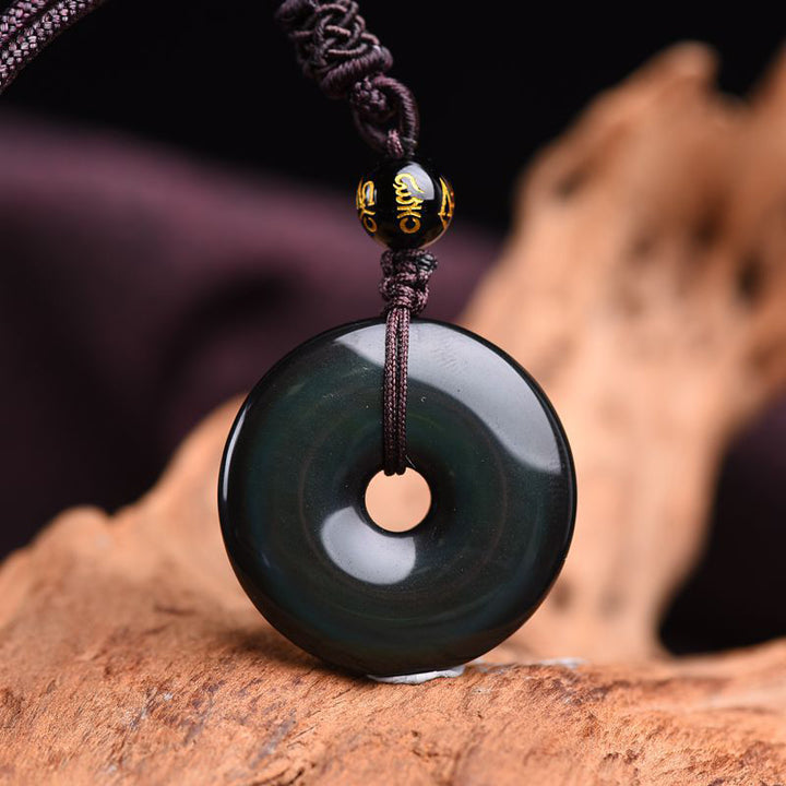 Collier de protection en obsidienne tibétaine Buddha Stones