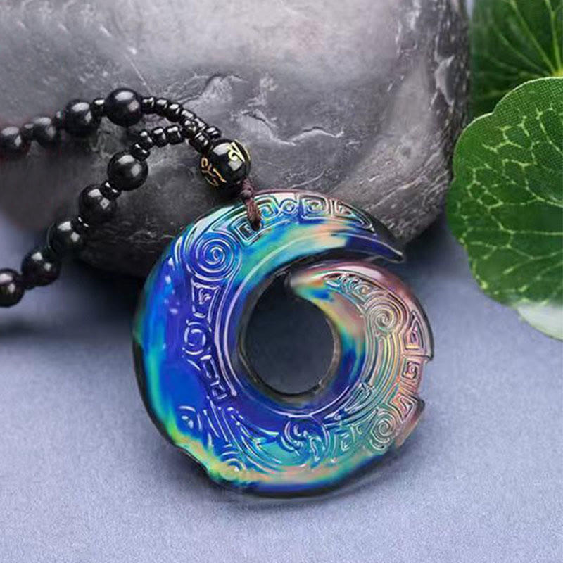 Le changement de couleur améliore la chance et le motif de conception du pendentif en cristal Liuli - Pendentif à couleurs changeantes + cordon de perles - image 6
