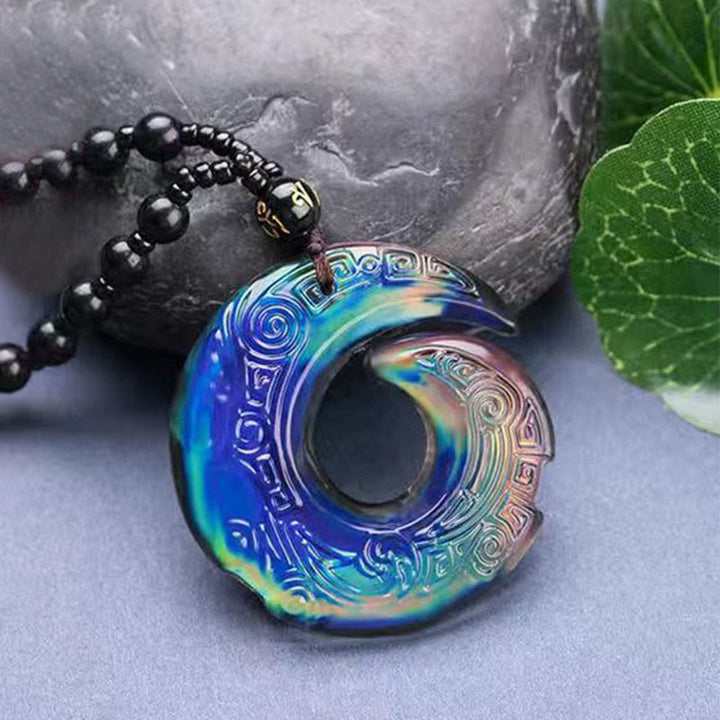 Le changement de couleur améliore la chance et le motif de conception du pendentif en cristal Liuli - Pendentif à couleurs changeantes + cordon de perles - image 6