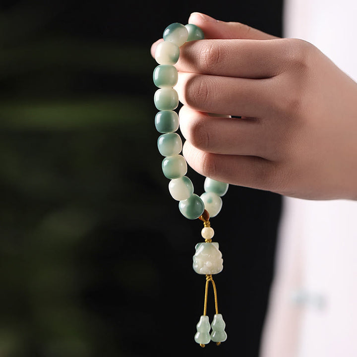 Bracelet de paix en forme de pomme de pin et de patte de chat, motif de Buddha Stones dégradées, graines de Bodhi, renard à neuf queues - image 10