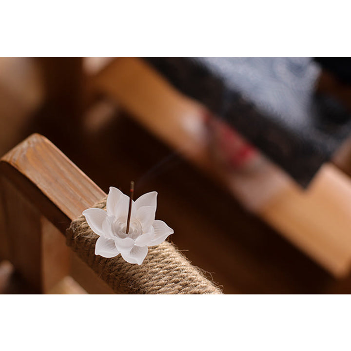 Brûle-encens en forme de bâton de méditation et de guérison en cristal Lotus Liuli de Buddha Stones - image 23