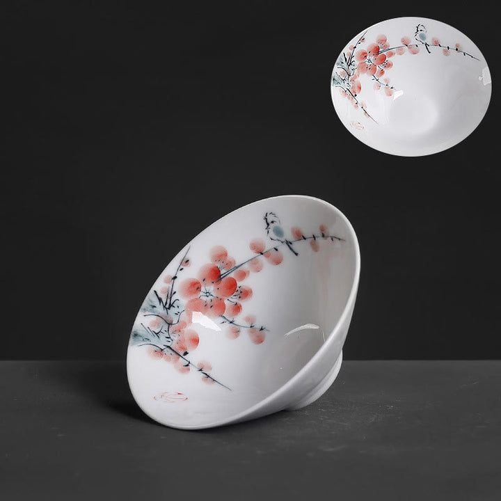 Buddha Stones Vintage Prune Orchidée Bambou Chrysanthème Lotus Koi Poisson Tasse à Thé en Céramique Tasses à Thé Kung Fu