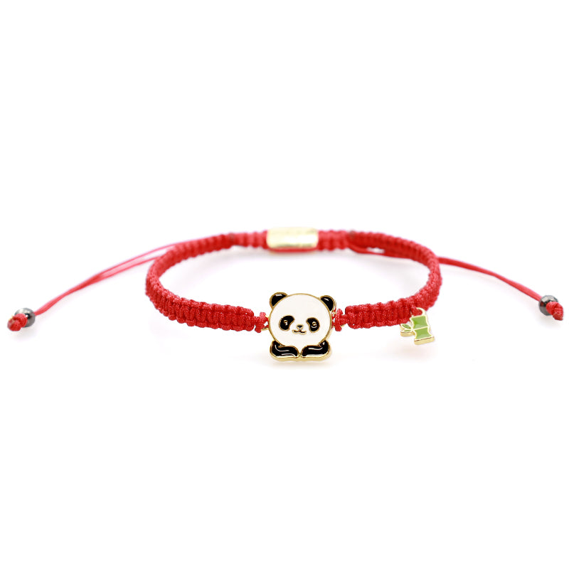 Bracelet porte-bonheur en bambou tibétain fait main avec Buddha Stones rouge