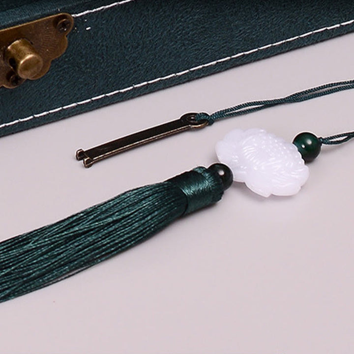 Boîte à bijoux de conception simple en Buddha Stones , boîte de rangement de bijoux en flanelle à une seule couche avec serrure - image 10