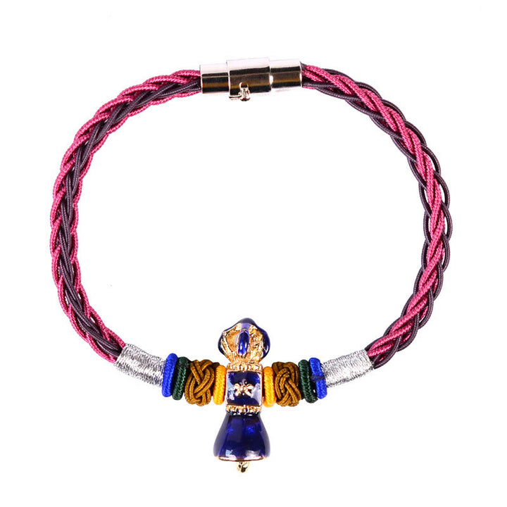 Bracelet tibétain fait main en corde Dorje Vajra à huit fils