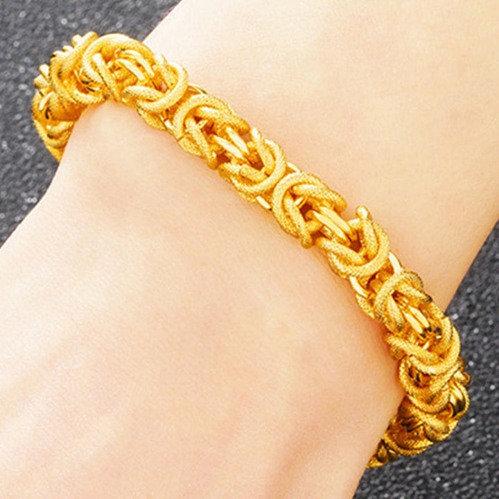 Bracelet de protection à double tête de dragon plaqué or 24 carats de Buddha Stones
