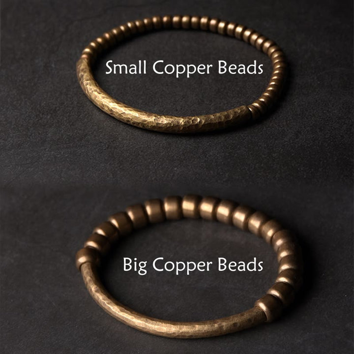 Bracelet porte-bonheur en perles de cuivre et de laiton au design simple Buddha Stones