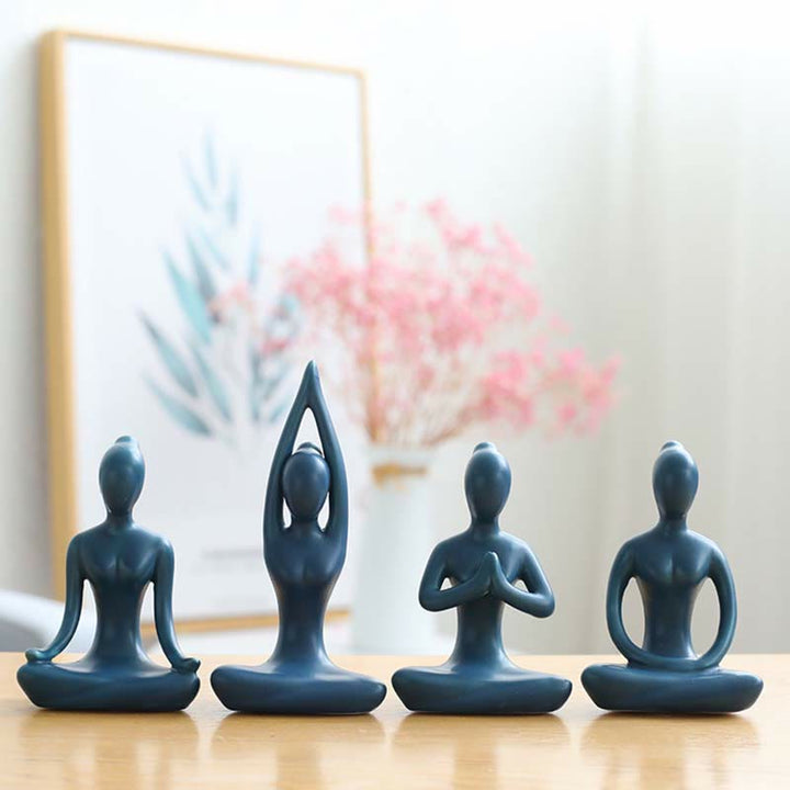 Exercice de méditation de yoga abstrait Céramique Figurine spirituelle Sculpture Décoration - image 1