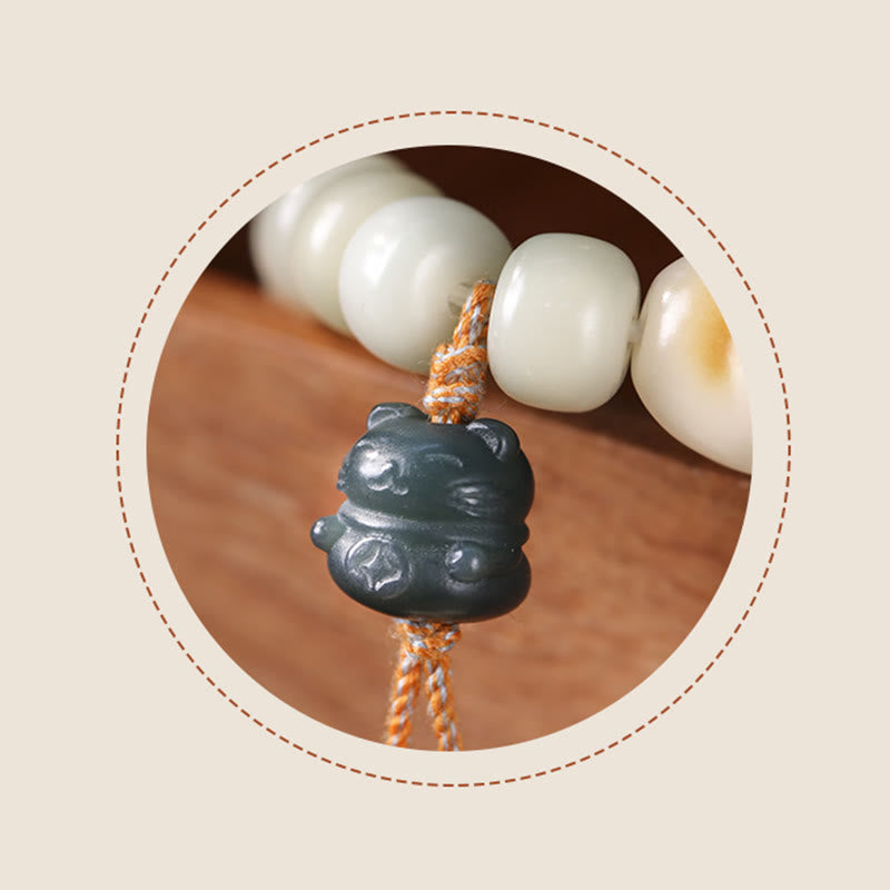 Bracelet de paix en forme de patte de chat avec graines de Bodhi et chat porte-bonheur en Buddha Stones - image 8