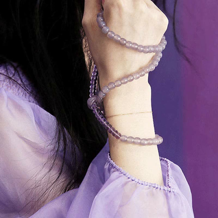Bracelet de guérison et de méditation en cristal d'améthyste naturelle