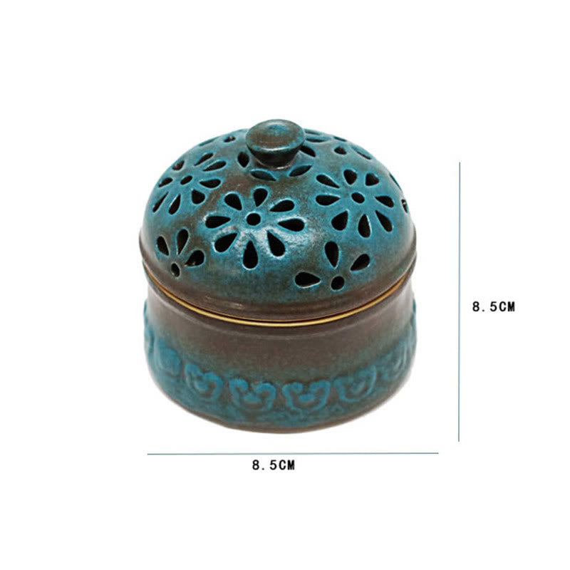 Brûleur d'encens en céramique pour méditation spirituelle, mini Buddha Stones creuses, décoration