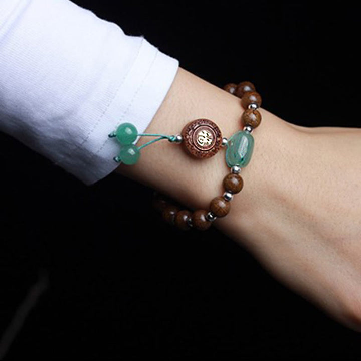 Bracelet de protection du bonheur en bois d'Abelia Biflora