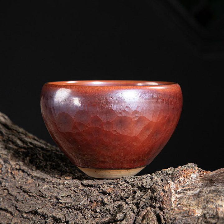 Tasse à thé en céramique faite à la main avec Buddha Stones, motif de lotus chinois Jianzhan, tasse à thé Kung Fu