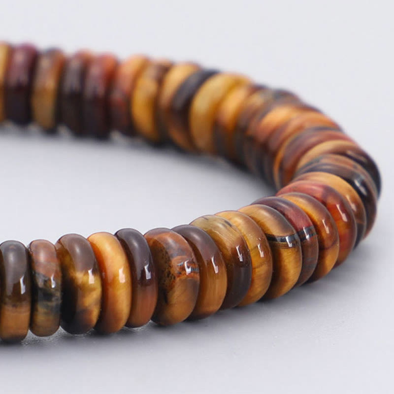 Bracelet de protection et de pouvoir tibétain en Buddha Stones et œil de tigre Om Mani Padme Hum