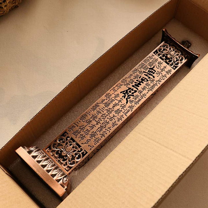 Porte-encens en alliage Heart Sutra Brûleur d'encens de guérison pour décoration de la maison