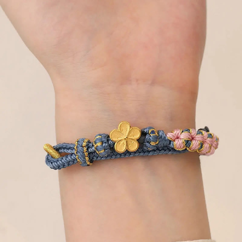 Bracelet de richesse à motif de fleur de pêcher