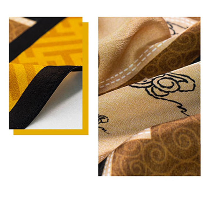 Écharpe en soie de mûrier 100 % peinture à l'huile de la jungle avec Buddha Stones et nuages ​​de bon augure, écharpe de cou en soie double face de qualité supérieure 6A - image 23