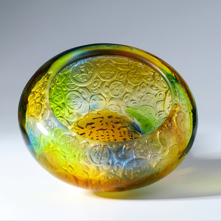 Lingots de bol en cristal Liuli faits à la main, pièce d'art pour décoration de la maison - image 4