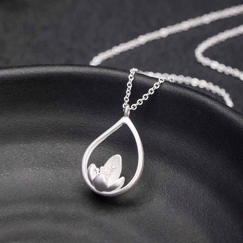 Collier pendentif fleur de lotus en argent sterling 925 Buddha Stones - image 4