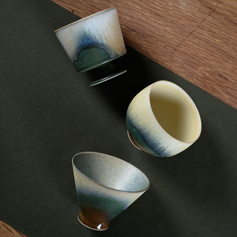 Tasse à thé en porcelaine avec four de transmutation en Buddha Stones vintage Tasse à thé Kung Fu