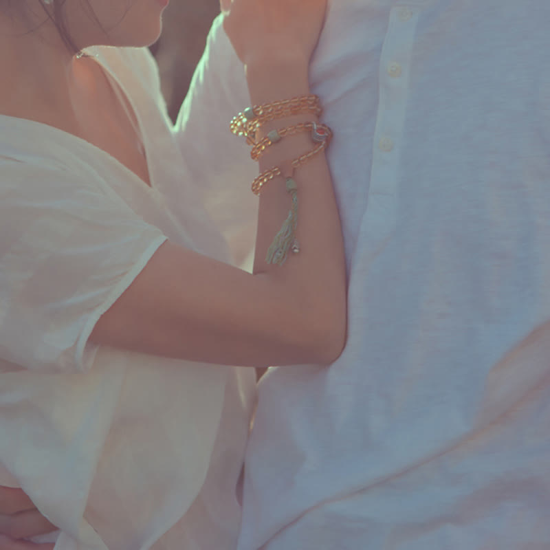 Bracelet Mala 108 Buddha Stones, citrine, bois de santal, turquoise, protection et prospérité - image 6