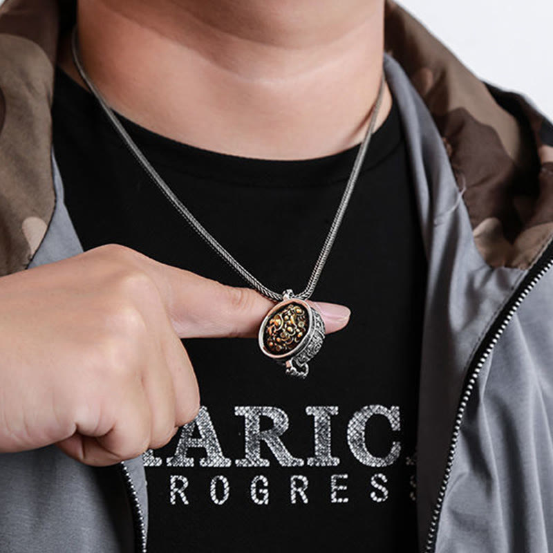 Collier pendentif en lingots de cuivre avec bol au trésor en Buddha Stones