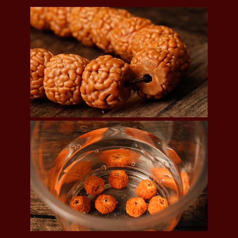 Bracelet tibétain en 108 perles de Mala Rudraksha Bodhi Seed Zodiac chinois Bouddha natal Richesse Charm