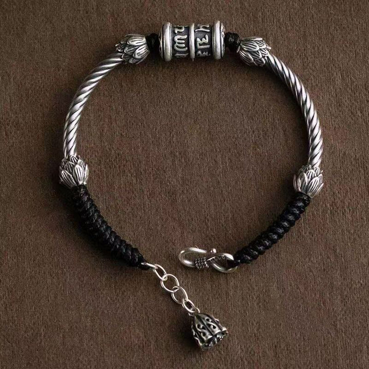 Bracelet tressé Buddha Stones Om Mani Padme Hum Lotus Peace