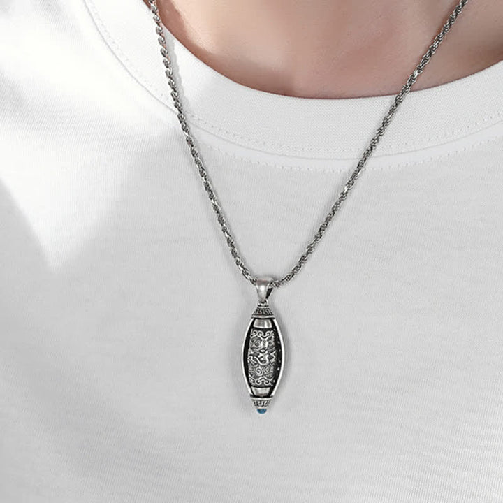 Collier de protection avec pendentif rotatif en Buddha Stones du Tibet Om Mani Padme Hum - image 4